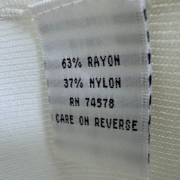 Vintage Cache Ivory Multistrap Stretch Knit V Neck Top Old Money Size Medium - Picture 4 of 7